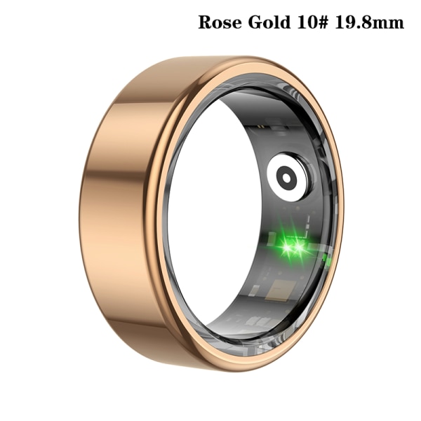 Smart Ring Fitness Health Tracker Fingerring i titanlegering Gold 19.8mm
