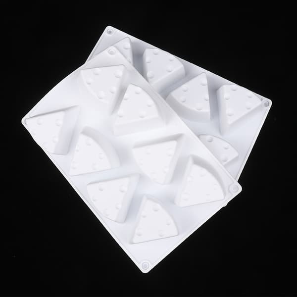 8-hulls ostformet silikonform DIY konditorverktøy kake dess White