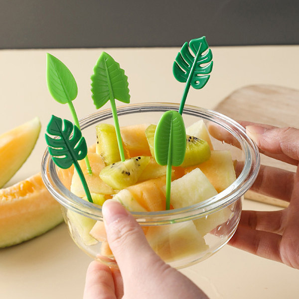 10 stk. fruktgafler Mini tegneseriebladformet snacks dessertkake De
