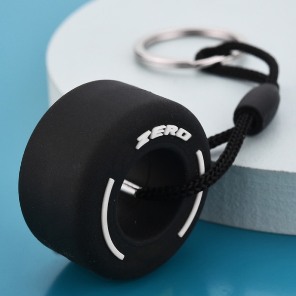 Dekk nøkkelring bil f1 Fashion Cartoon Small Tire Creative Phone White