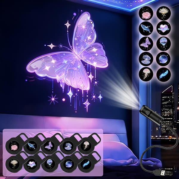 1Set USB-driven Galaxy Starry Sky Projektorlampa Takvägg A5