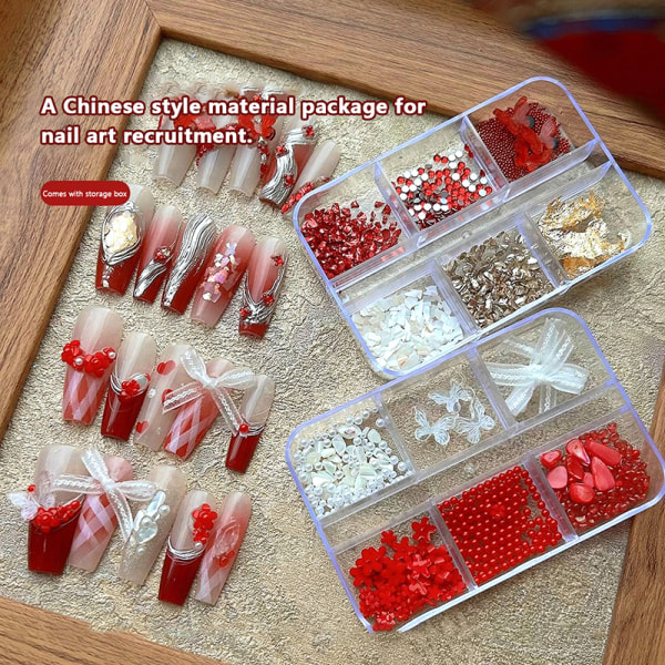 1Eske Nail Art Charm Butterfly Bowknot FlowerPearl Manikyr Dil A1/Box