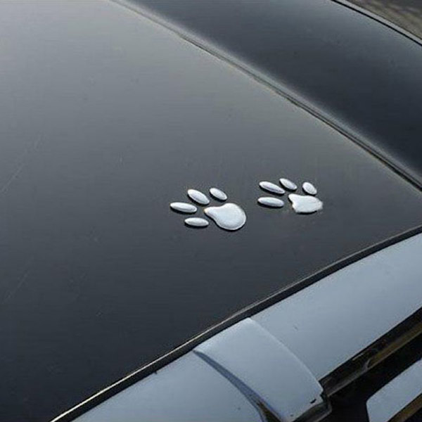 1 ark bilklistermærker kreative mærkater Paw 3D Animal Dog Cat Foot A2