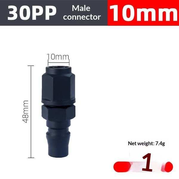 Pneumatiska snabbkopplingar Läckagesäker Plug and Play-design A7 12mm