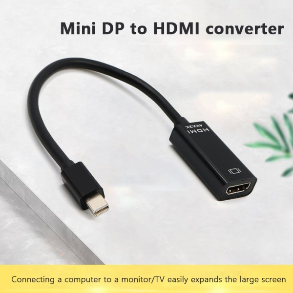 Mini DP-HDMI-sovitinmuunnin 4K*2K-video o Kaapeli PC-televisioon Black 1080P