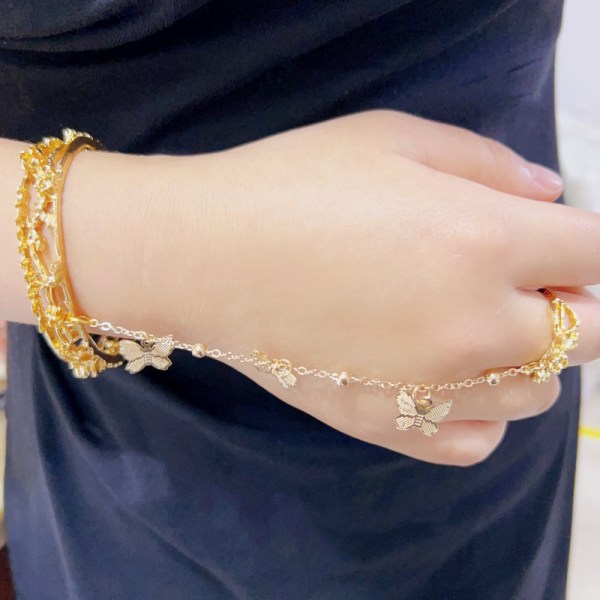Anime Tian Guan Ci Fu Armband Ring Cosplay Justerbar Butterfl Gold