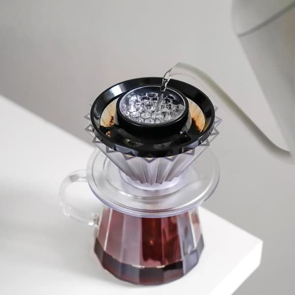 Dryp-assistent til Pour Over Kaffe Bærbar Håndbrygget Kaffefilter Black