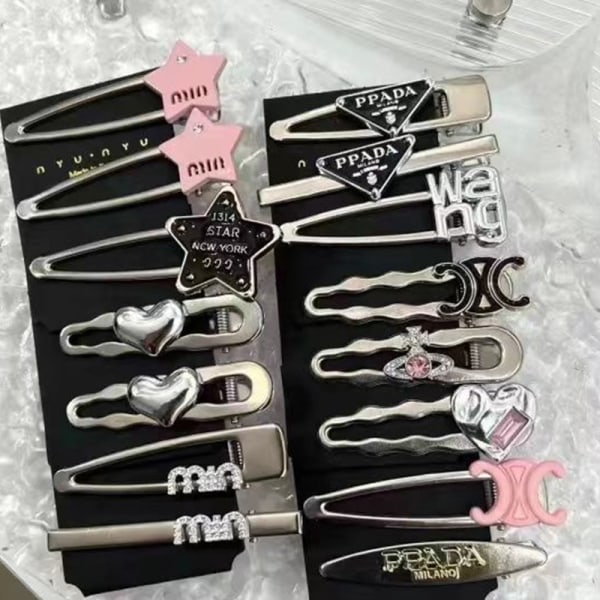 7kpl/ set e Barrettes Naisten Simple Metal Snap Clip -päähine Hai 10