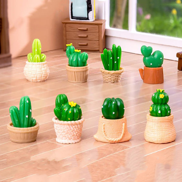 Mini Simulated Cactus Figurines Micro Landscape Desktop Car Das A