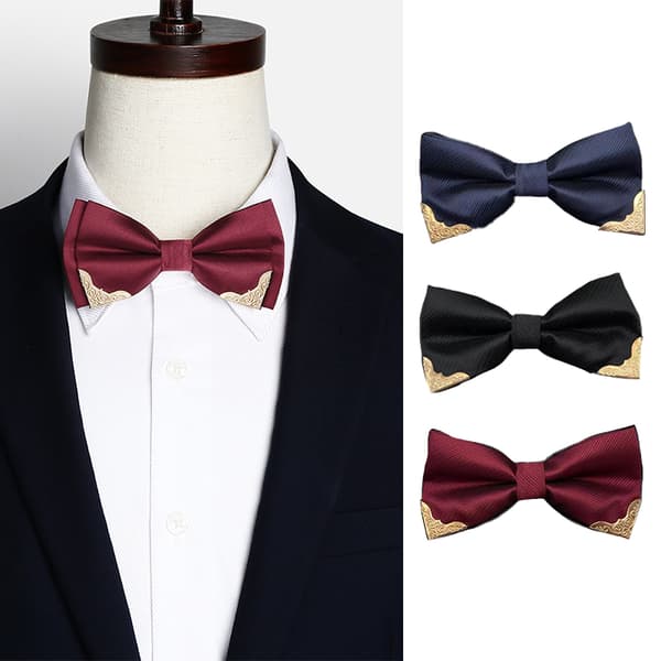 Miesten rusetti metallipää Solid Noble Classic Polyesteri Butterfl Wine red