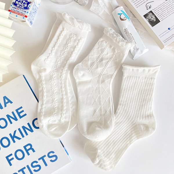 Hvite blonder sokker jenter søte korte sokker hul ut pustende F 5811 | F |  Fyndiq
