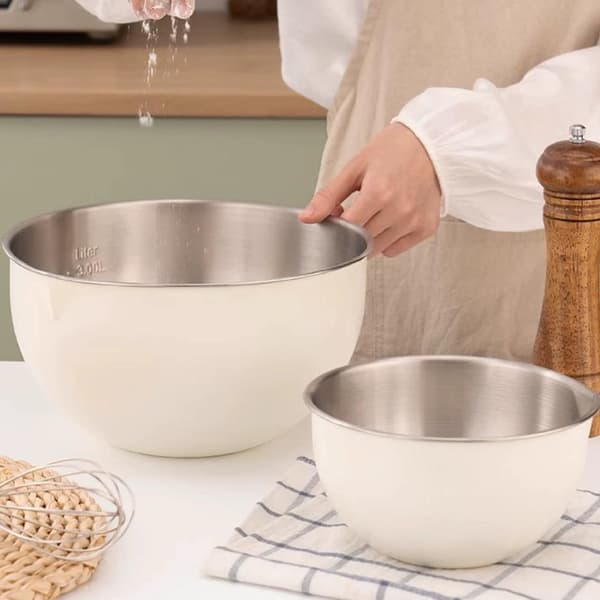 Miksboller i rustfritt stål med mål 19cm
