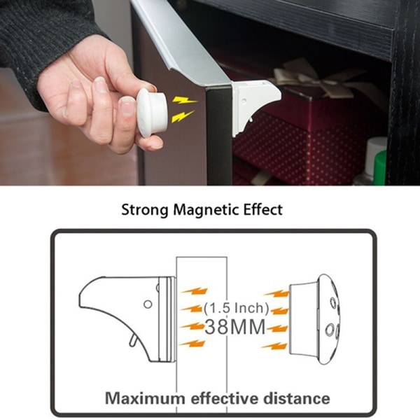 10 Stk Magnetisk Skab Skuffe Låse