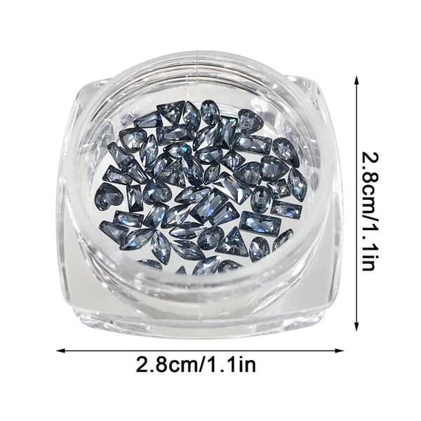 50 st glänsande zirkon strass nagelstenar 3d Flatback strass