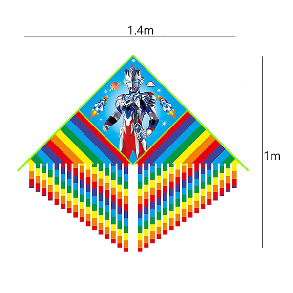 Outdoor Multi-tailed Easy Fly Interactive Triangle Kite Rainbow B4