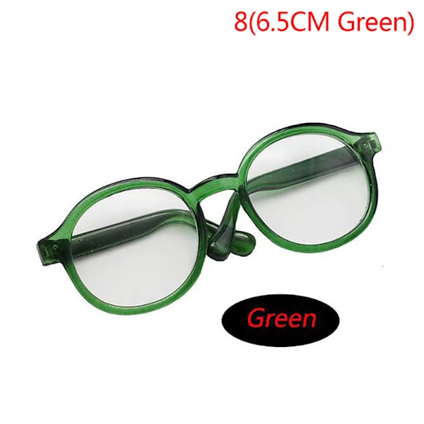 Pehmo-nukkelasit tarvikkeet pyöreä kehys 6,5/9,5 cm silmälasit Clea 8(6.5CM Green)