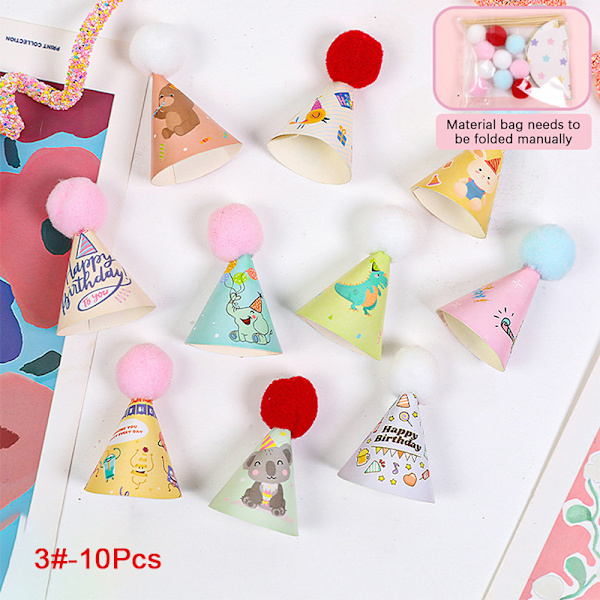 10 stk Minilue Bakekake Topper Dukkehuslue Bursdagslue Ch 3#-10Pcs