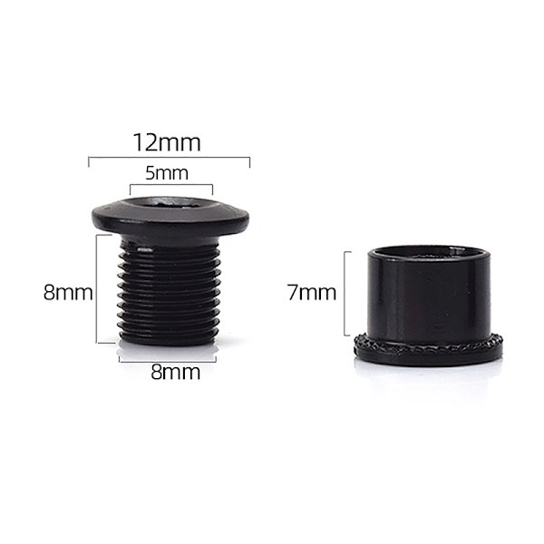 5 Stk Kæde Hjul Fix Disc Bolt Møtrik Kædekring Vejcykeldele Black B