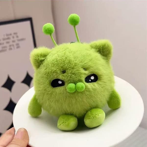 e Fluffy Plys Nøgleringe Banan Kat Grøn Alien Designs Blød Til A4