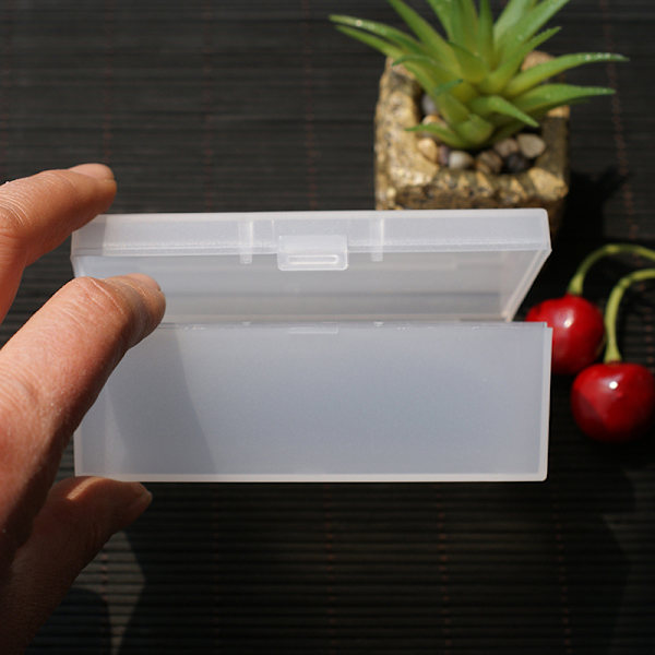 Mini plastboks rektangulær boks Gjennomskinnelig boks pakkeboks St 11x7.5x4.5cm