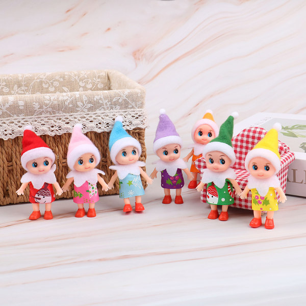 Toddler Baby Elf Dolls med Dukkehustilbehør med bevægelige arme