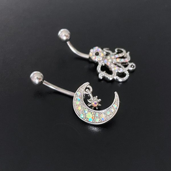 Zircon Starmoon Octopus Belly Navel Piercings Sexy Belly Ring B A2