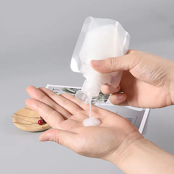 Transparent Clamshell Förpackningspåse Plast Stå Upp Pip Pouc 30ML
