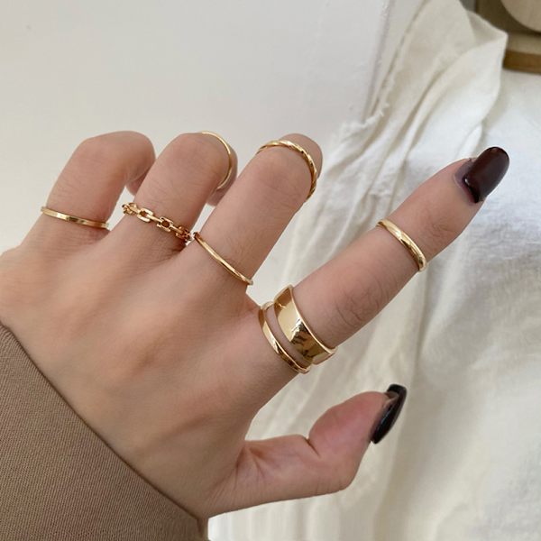 7 kpl set , kuuma myynti metalli ontto pyöreä O Gold
