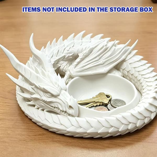 3D-printad drakformad bricka White