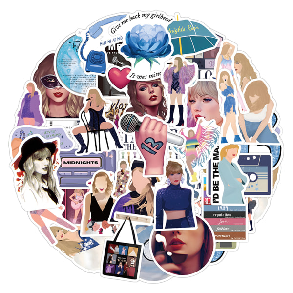 50 STK Taylor Music Album Singer Fashion Stickers Pack DIY Decor A2
