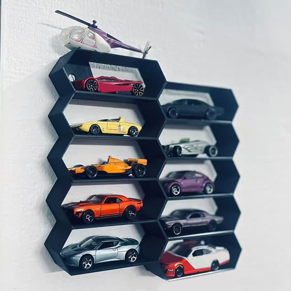 10 Gitre 3D-printede bilmodelopbevaringsboks Bilmodelbeskyttende Red