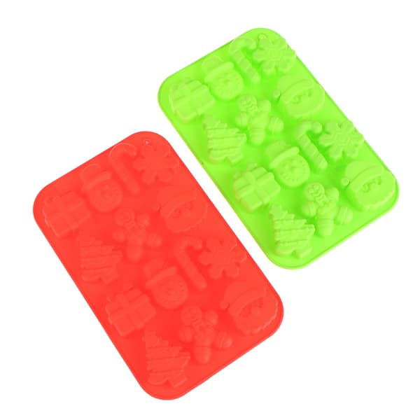 Juletema Silikone Candy Form Chokolade Cookie Bagning også Green
