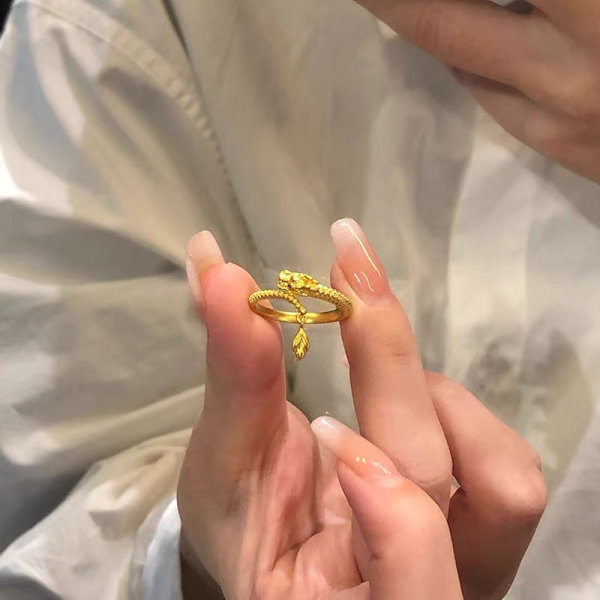 Stil Öppning Justerbar Retro Drakformad Ring Utsökt Zo Silver
