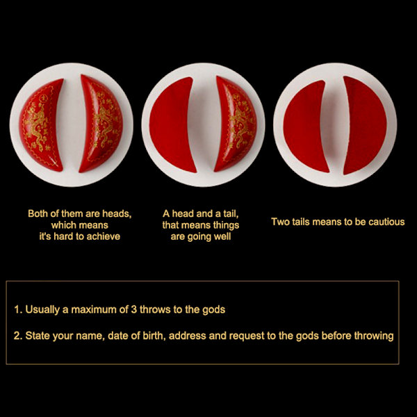 Holy Cups Wooden Divination Holy Cups Yin og Yang Cups Divinat A