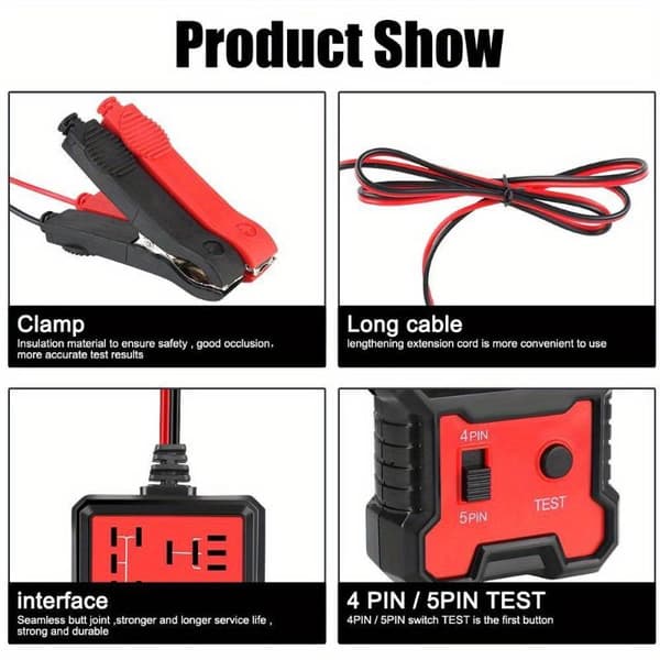 Bilrelé-tester Spenningstester Universal 12V Bilbatterikontroll A1