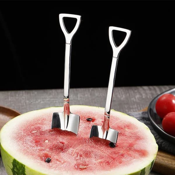 Kaffesked Lery Set Rostfritt Stål Retro Iron Shovel Ice Cre B