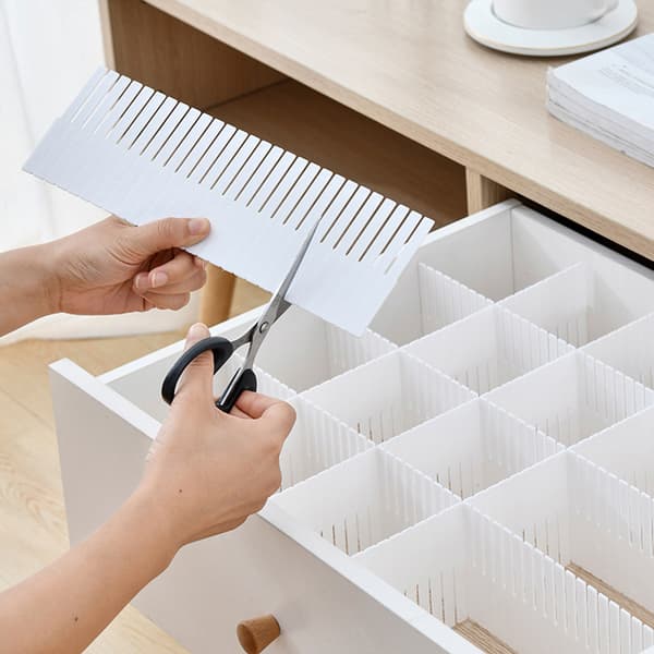 DIY justerbar lådindelare kombination skiljevägg White
