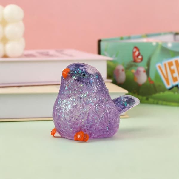 e Glitter Fugl Fidget Legetøj Blødt Perfekt til Børnefest A4