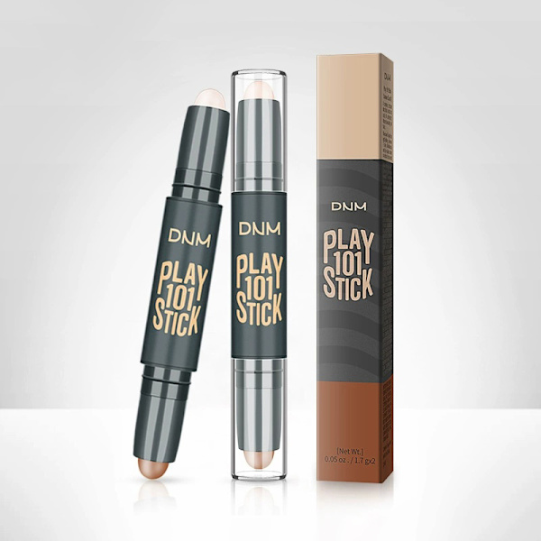 Dubbelhövdad Makeup Highlighter V Ansiktsconcealer Konturering Bronzer E