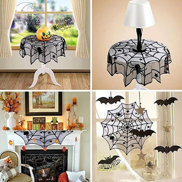 Halloween Dekoration Blonder Spind Edderkop Skelet Dug C
