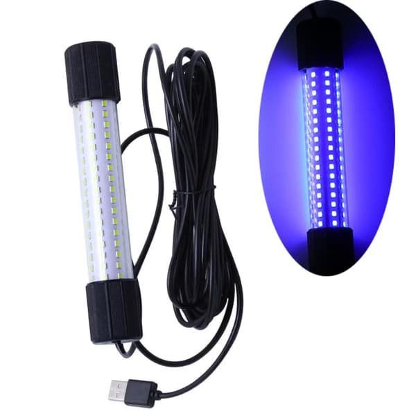1 stk bærbar undervanns USB LED fiskelys White