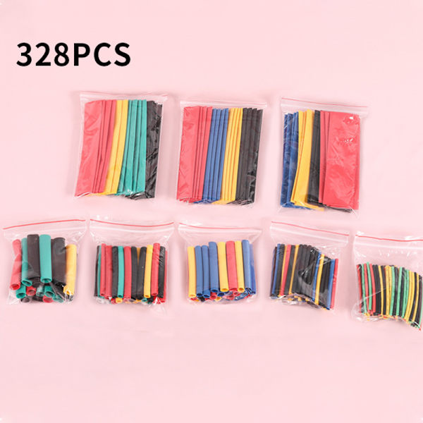 328PCS Polyolefin Isolasjonsvarmerør Krymperørhylse Wra 164PCS