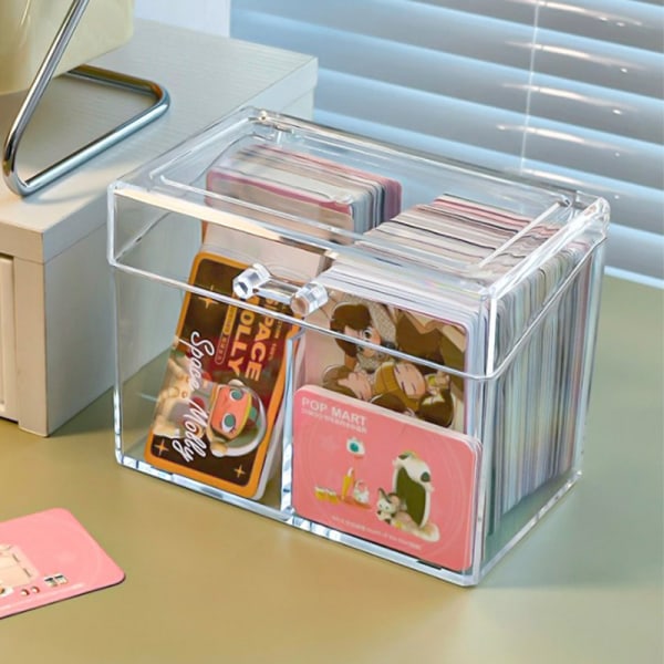 Oppbevaringsboks for gjennomsiktig akrylkort rommer 400 postkort 12x10.