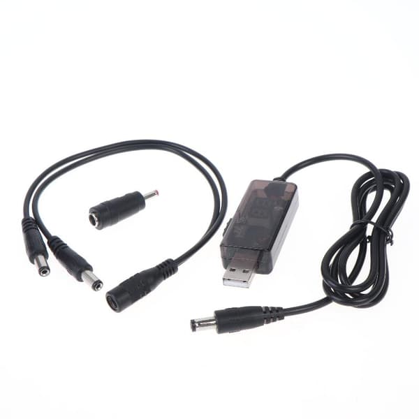 USB Boost Converter DC 5V till 9V 12V USB Step-up-kabel + 3.5x1.3 1 to 2