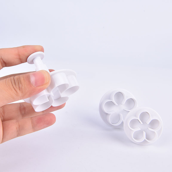 3 st blommformare för kakor DIY blomsterkaka Fondant White
