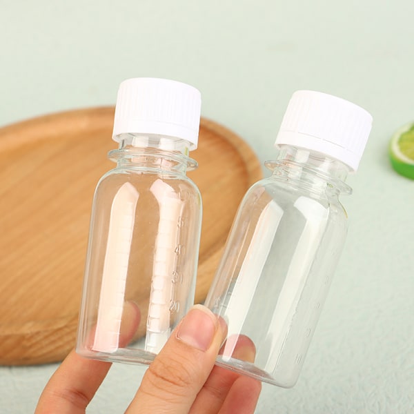 5 st 60 ml små plastflaskor ingefära shotflaskor med lock M 5pcs