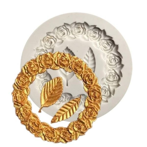 1PC Rosette Blad Silikonform Tårta Diy Chokladform Socker Gray