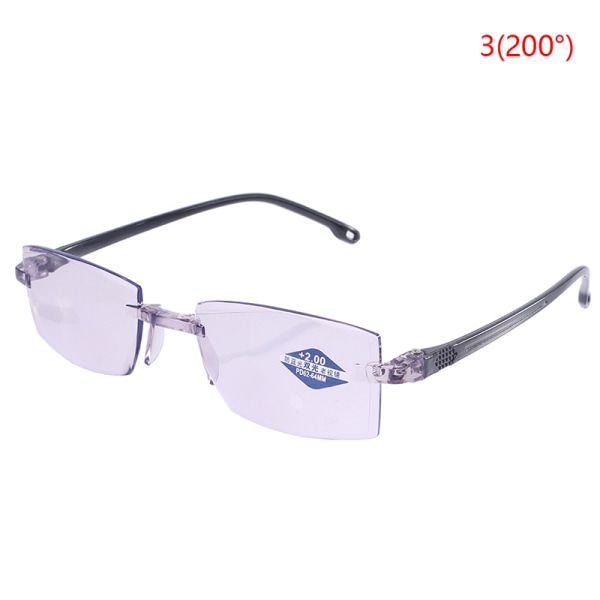 Båglösa läsglasögon Anti Blue Light Bifocal Långt Nära 3(200°)