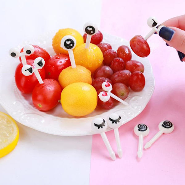 Mini Eyes Børn Frugtgaffel Børn Farm Cartoon Fork Bento Snac