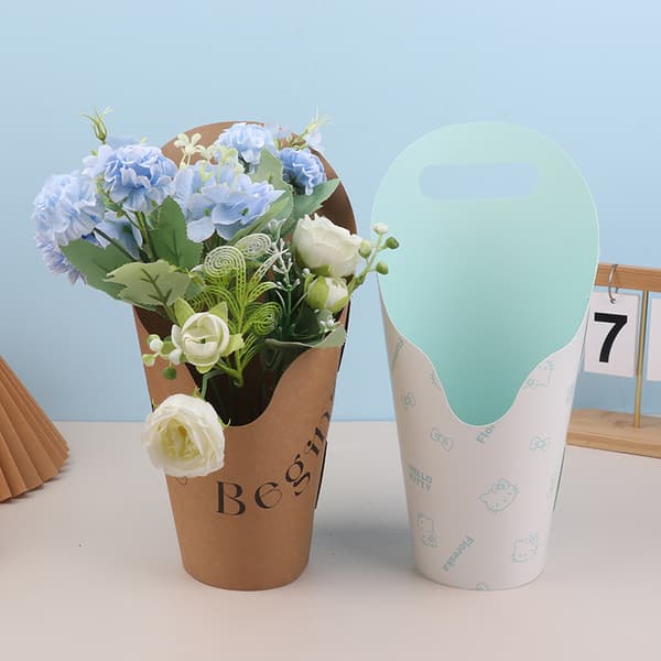 1/3 st Kraftpappershandväska Vattentät presentförpackning Handväska Blomster P E 3Pcs